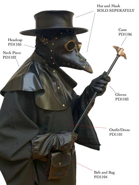 Plague Doctor-Costume Kit 6-Piece Set