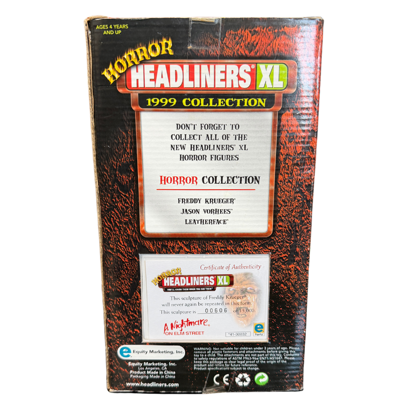 Horror Headliners XL Freddy Krueger Numbered Limited Edition Collectible Figure - A Nightmare on Elm Street
