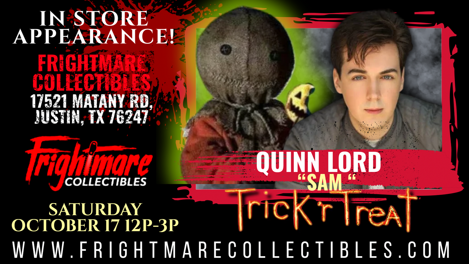 Meet Trick r Treat's Sam/Quinn Lord at Frightmare Collectibles!