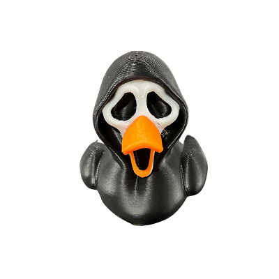SCREAM Ghost Face Duck 3D Printed Figure – 3-Inch Horror Rubber Duck Inspired Collectible (Not Rubber)