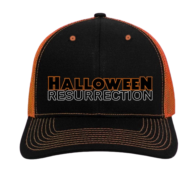 Halloween: Resurrection Trucker Hat – Black on Orange Horror Snapback Cap