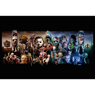 Horror Movie Icons Mash-Up Poster - 24x36 Horror Movie Wall Art