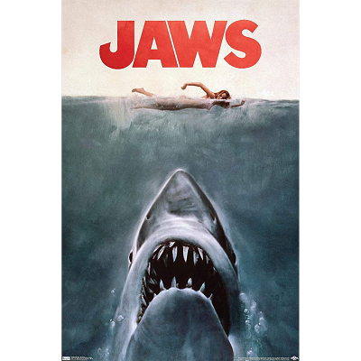 Jaws Movie Poster 24x36 Inches Classic Horror Great White Shark Film Wall Art