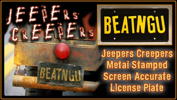 Jeepers Creepers | 1941 Chevy COE Creeper Truck | BEATNGU | Metal Stamped Replica Prop License Plate