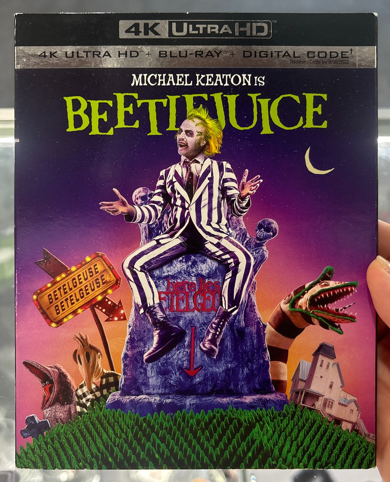 Beetlejuice (1988) – 4K Ultra HD + Blu-ray cover, actual item photograph