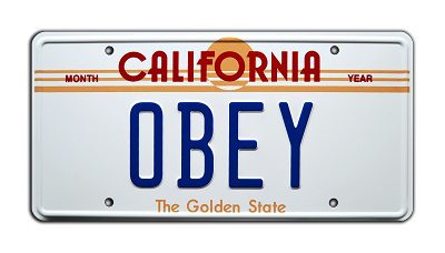 They Live | OBEY | Metal Stamped Vanity License Plate