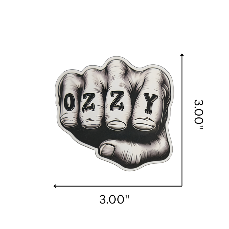 Ozzy Knuckle Tats Vinyl Decal