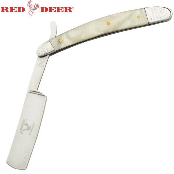 10 Inch Red Deer® Straight Razor - White Pearl.