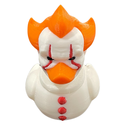 Pennywise Duck 3D Printed Figure – 3-Inch Horror Rubber Duck Inspired Collectible (Not Rubber)