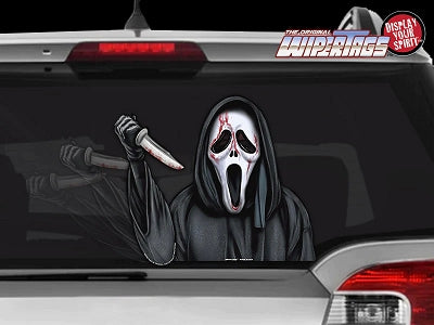 Screaming Bloody Mask with Knife WiperTags