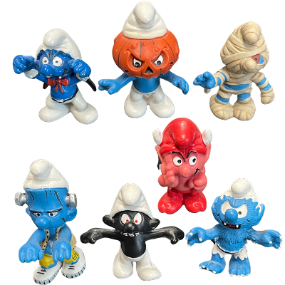 Smurfs Schleich / Peyo Halloween Series Monster Mini Figure Set of 7
