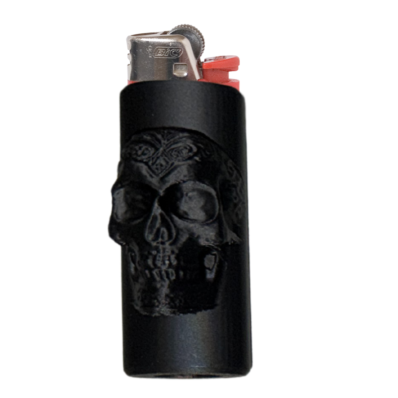 3D Printed Sugar Skull Bic Lighter Sleeve – Decorative Lighter Case Accessory