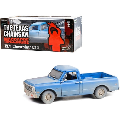1971 Chevrolet C10 Pickup Truck Light Blue (Dusty) "The Texas Chainsaw Massacre" (1974) Movie 1/24 Diecast Model Car by Greenlight