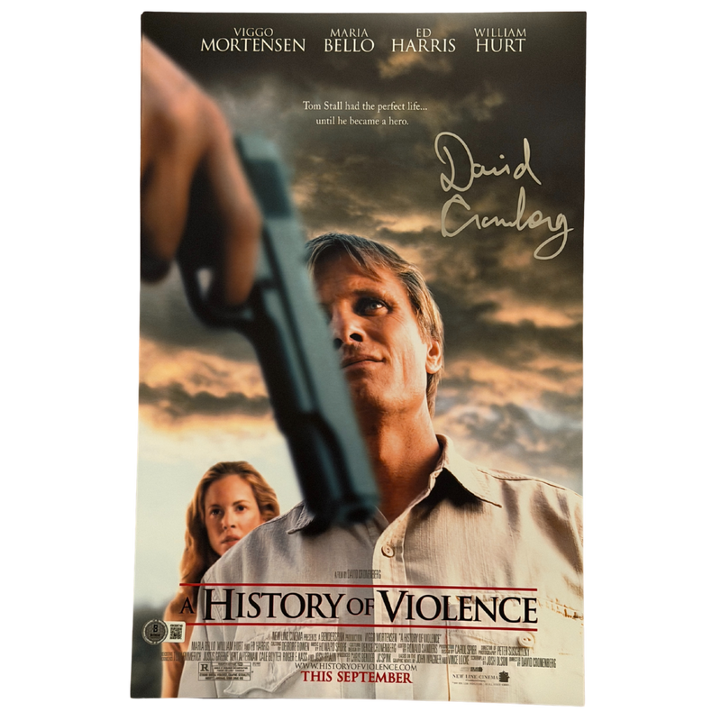David Cronenberg Autographed A History of Violence 11" x 17" Poster Beckett Authenticated
