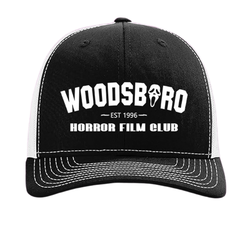 Woodsboro Film Club Horror Trucker Hat – Scream-Inspired Snapback Cap