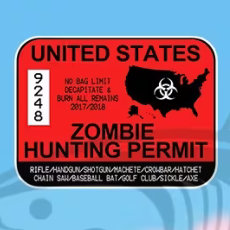 Zombie Hunting Permit Sticker